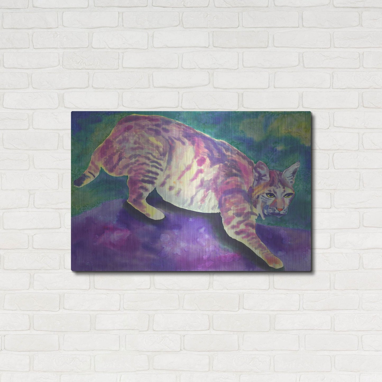 Luxe Metal Art 'Bobcat' by Carissa Luminess, Metal Wall Art,36x24