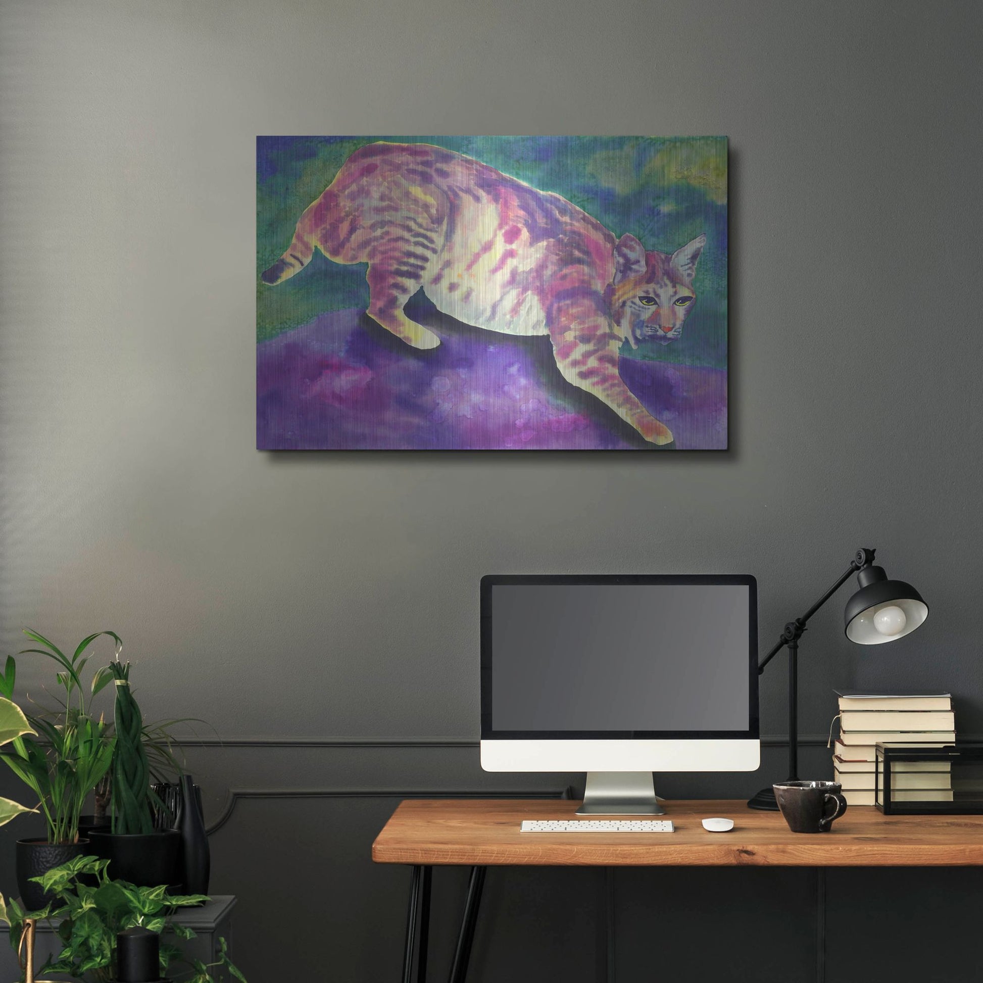 Luxe Metal Art 'Bobcat' by Carissa Luminess, Metal Wall Art,36x24