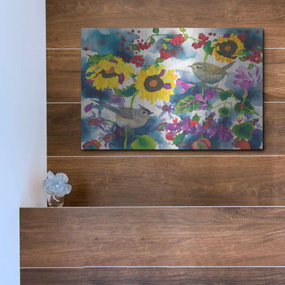 Luxe Metal Art 'Titmouse & Wren' by Carissa Luminess, Metal Wall Art,16x12