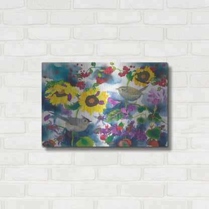 Luxe Metal Art 'Titmouse & Wren' by Carissa Luminess, Metal Wall Art,24x16