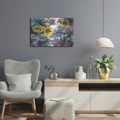 Luxe Metal Art 'Titmouse & Wren' by Carissa Luminess, Metal Wall Art,24x16