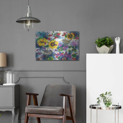 Luxe Metal Art 'Titmouse & Wren' by Carissa Luminess, Metal Wall Art,24x16