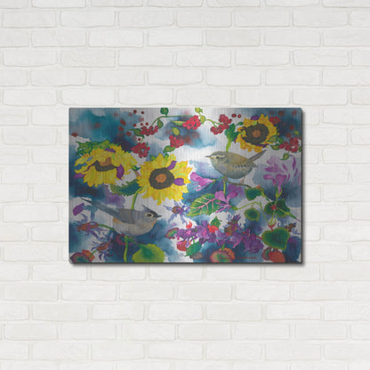 Luxe Metal Art 'Titmouse & Wren' by Carissa Luminess, Metal Wall Art,36x24
