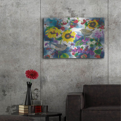 Luxe Metal Art 'Titmouse & Wren' by Carissa Luminess, Metal Wall Art,36x24
