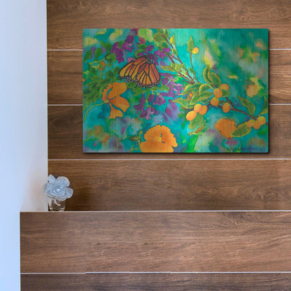 Luxe Metal Art 'California Monarch' by Carissa Luminess, Metal Wall Art,16x12