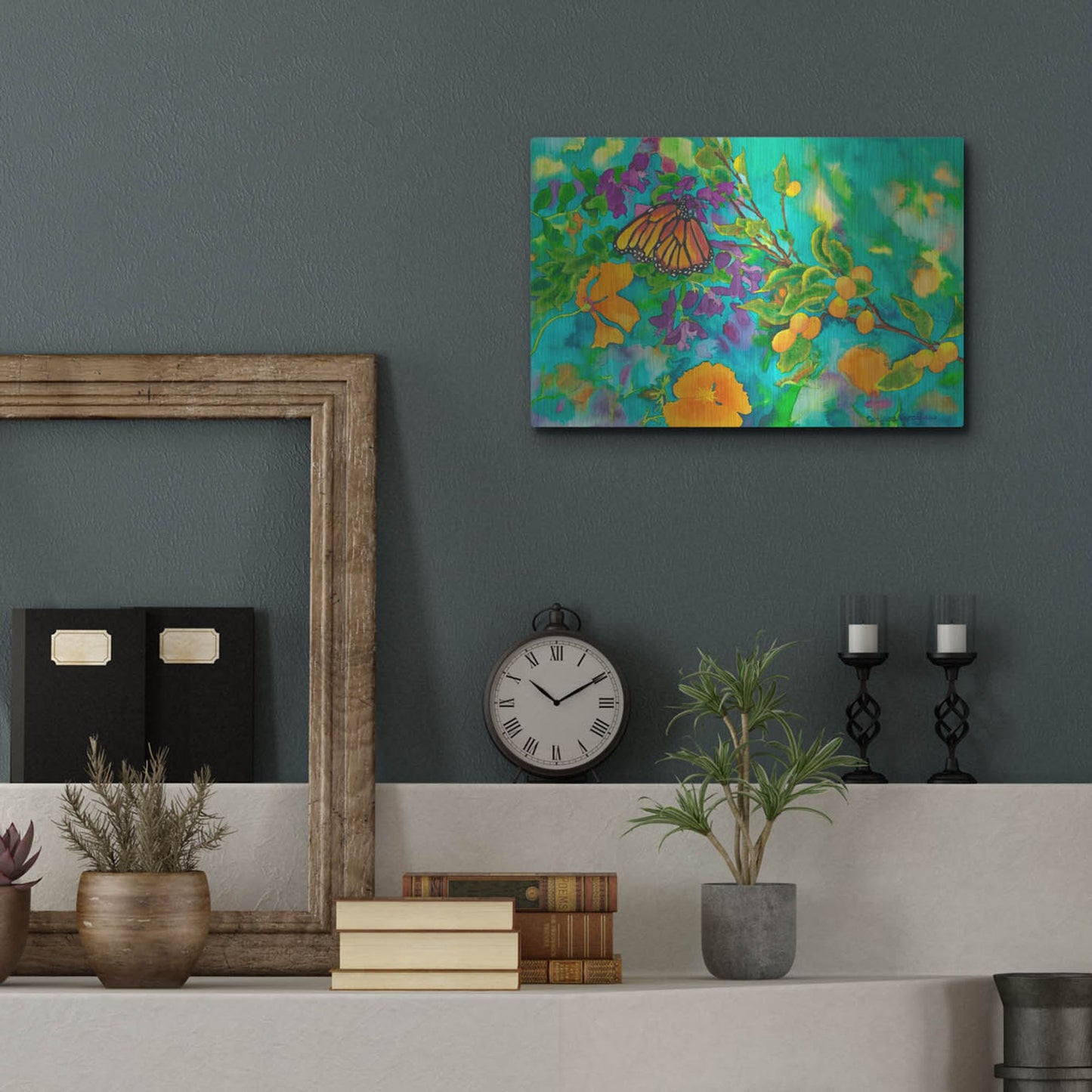 Luxe Metal Art 'California Monarch' by Carissa Luminess, Metal Wall Art,16x12