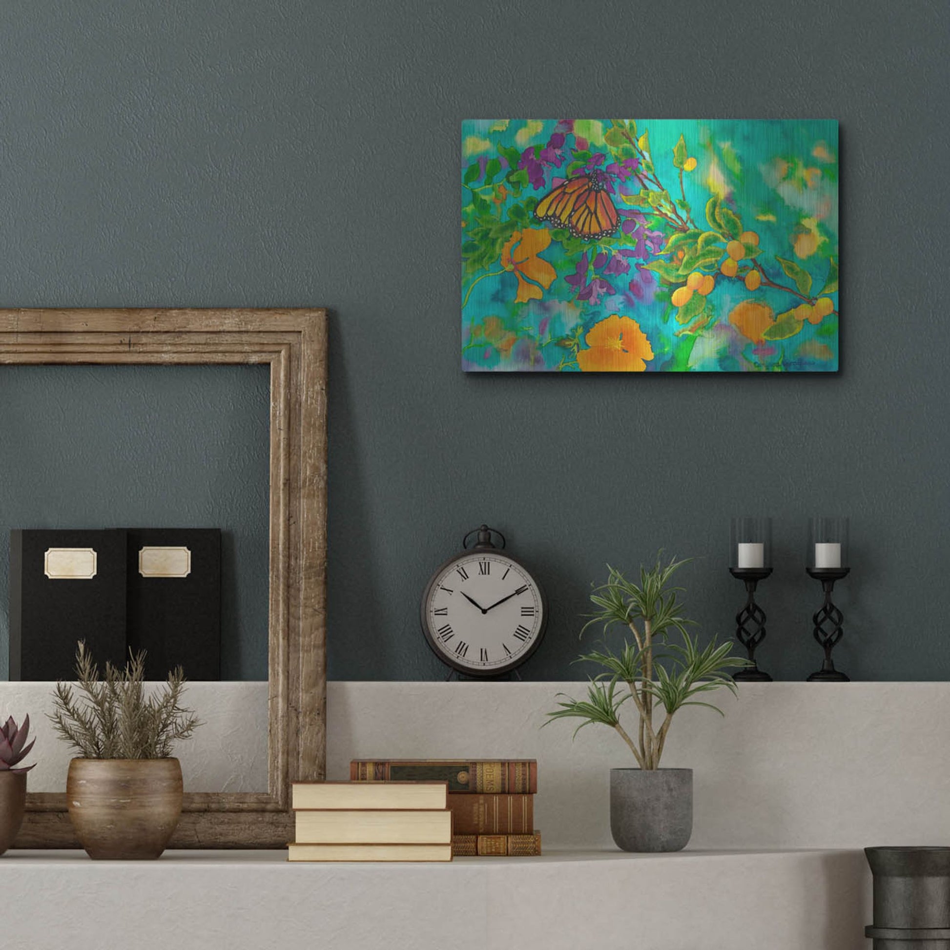 Luxe Metal Art 'California Monarch' by Carissa Luminess, Metal Wall Art,16x12