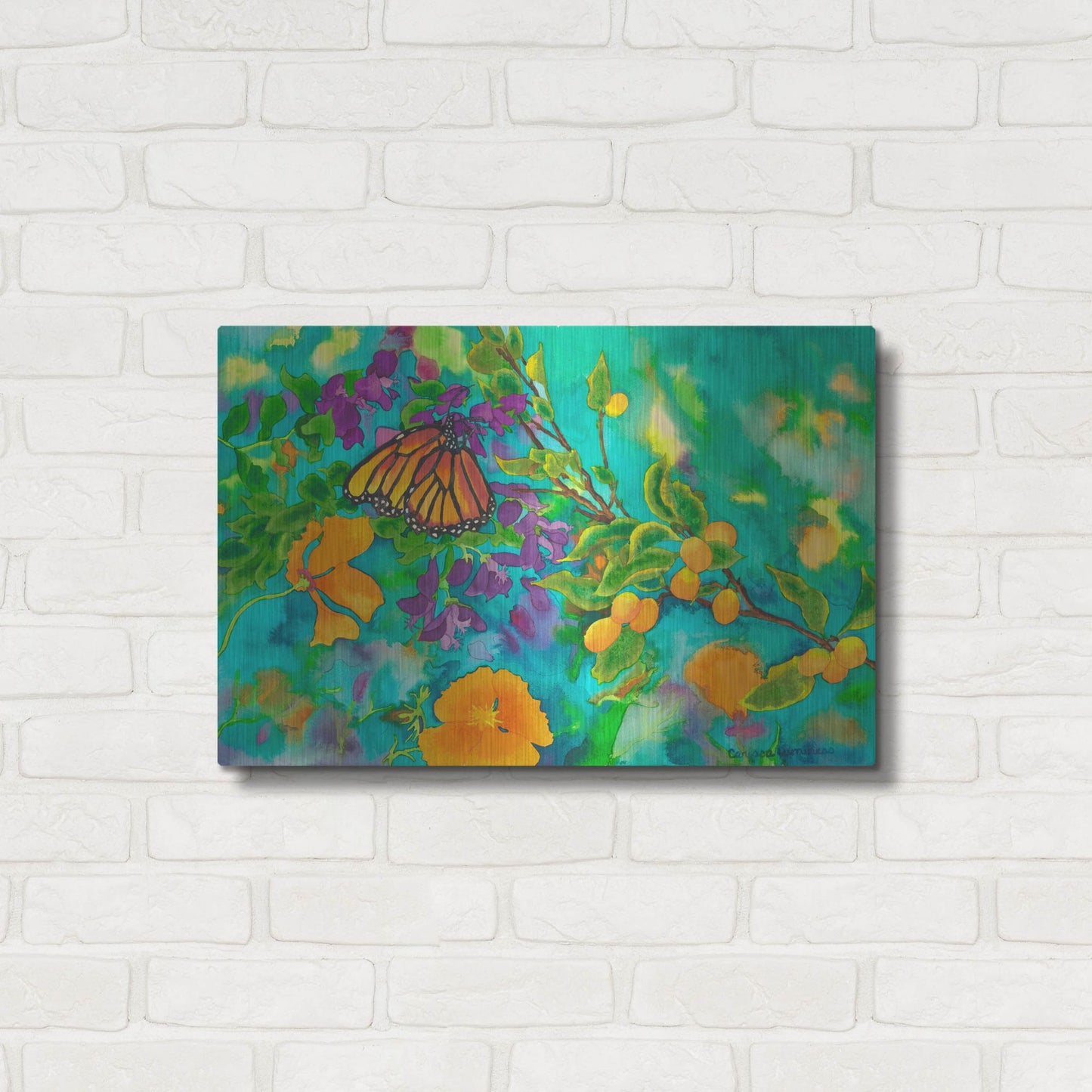 Luxe Metal Art 'California Monarch' by Carissa Luminess, Metal Wall Art,24x16