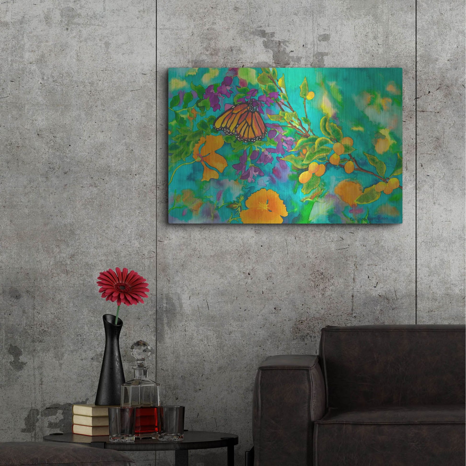 Luxe Metal Art 'California Monarch' by Carissa Luminess, Metal Wall Art,36x24