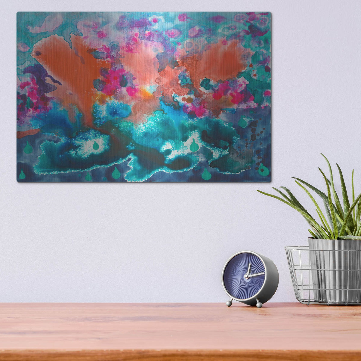 Luxe Metal Art 'Tropical Storm' by Carissa Luminess, Metal Wall Art,16x12