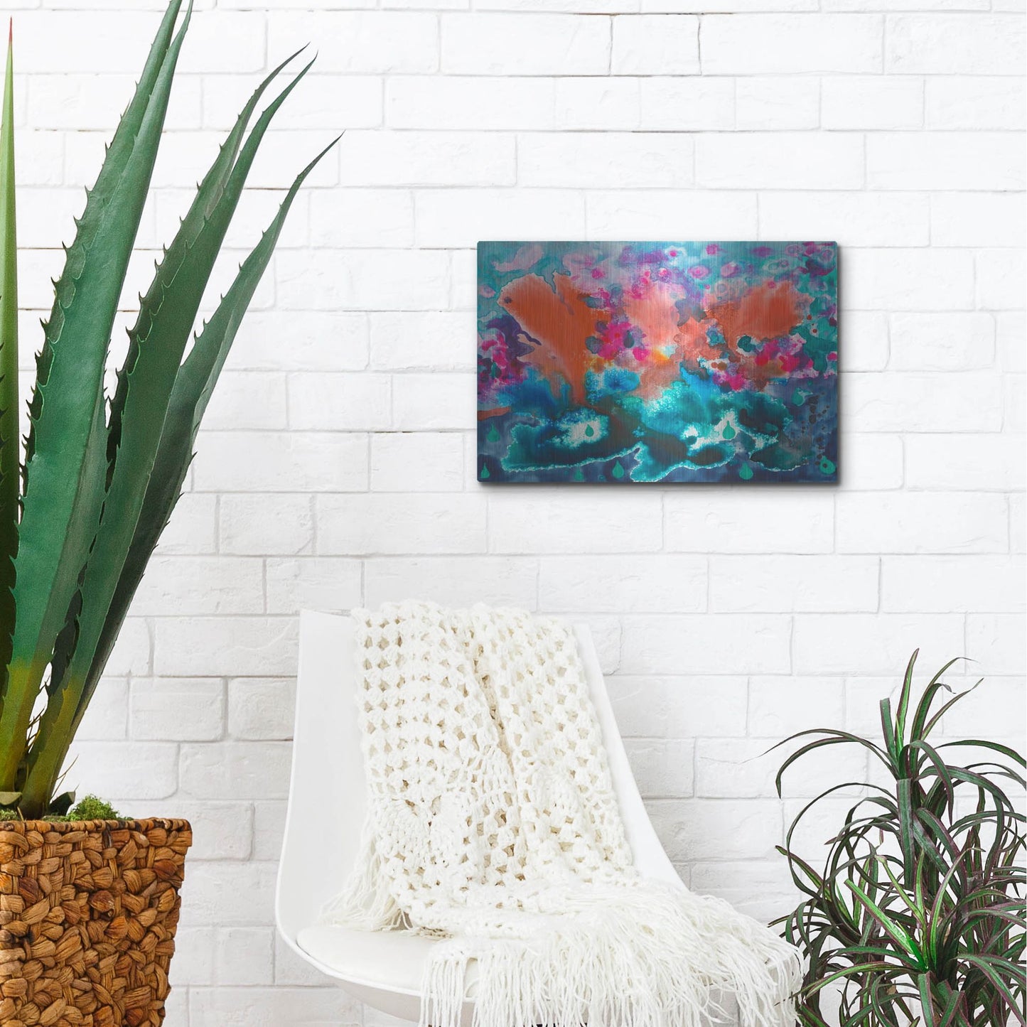 Luxe Metal Art 'Tropical Storm' by Carissa Luminess, Metal Wall Art,16x12