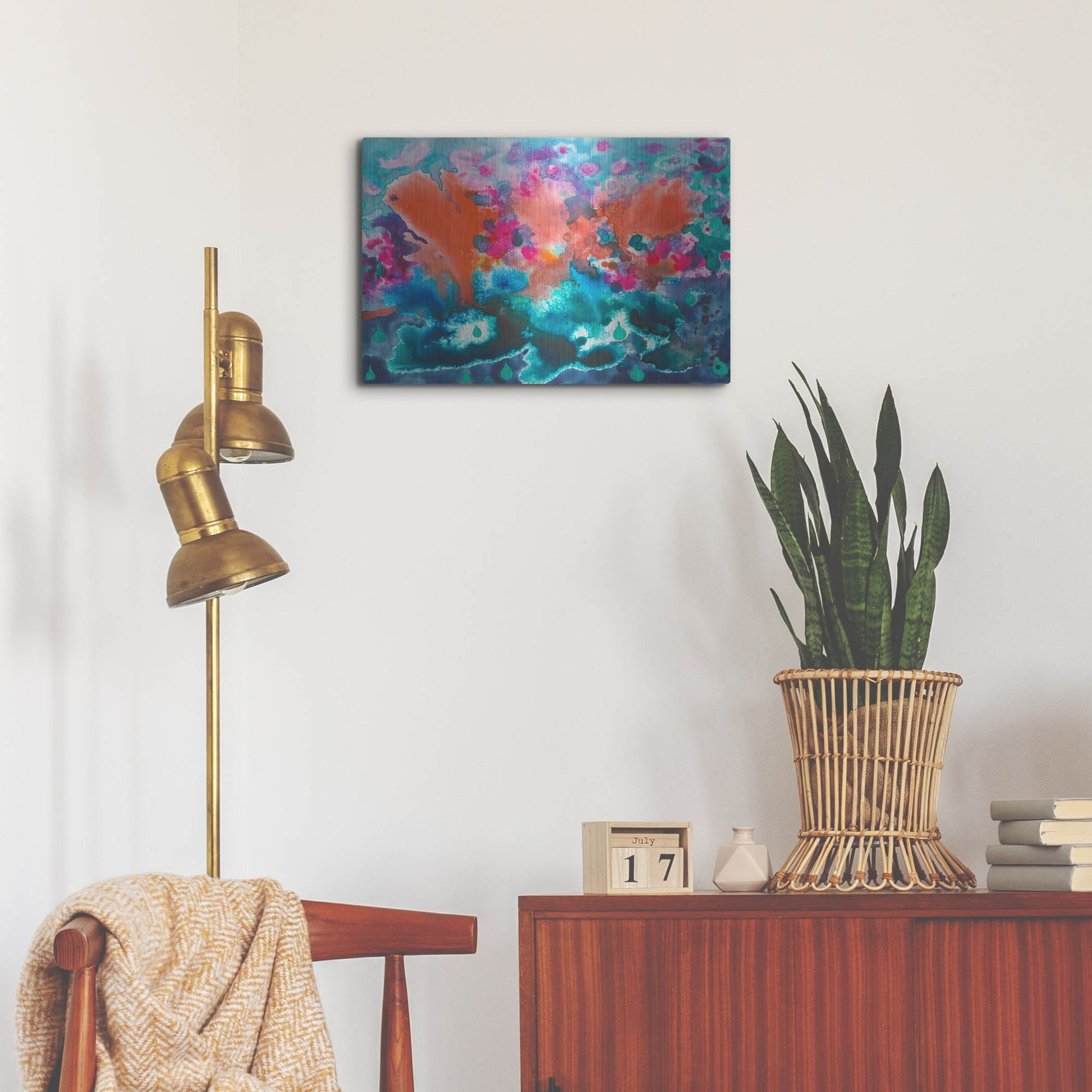 Luxe Metal Art 'Tropical Storm' by Carissa Luminess, Metal Wall Art,24x16