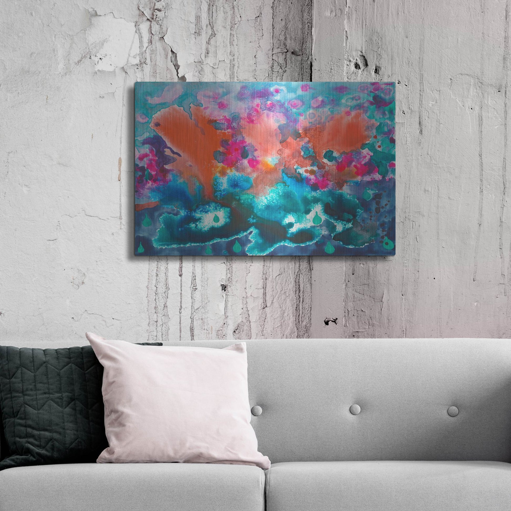 Luxe Metal Art 'Tropical Storm' by Carissa Luminess, Metal Wall Art,36x24