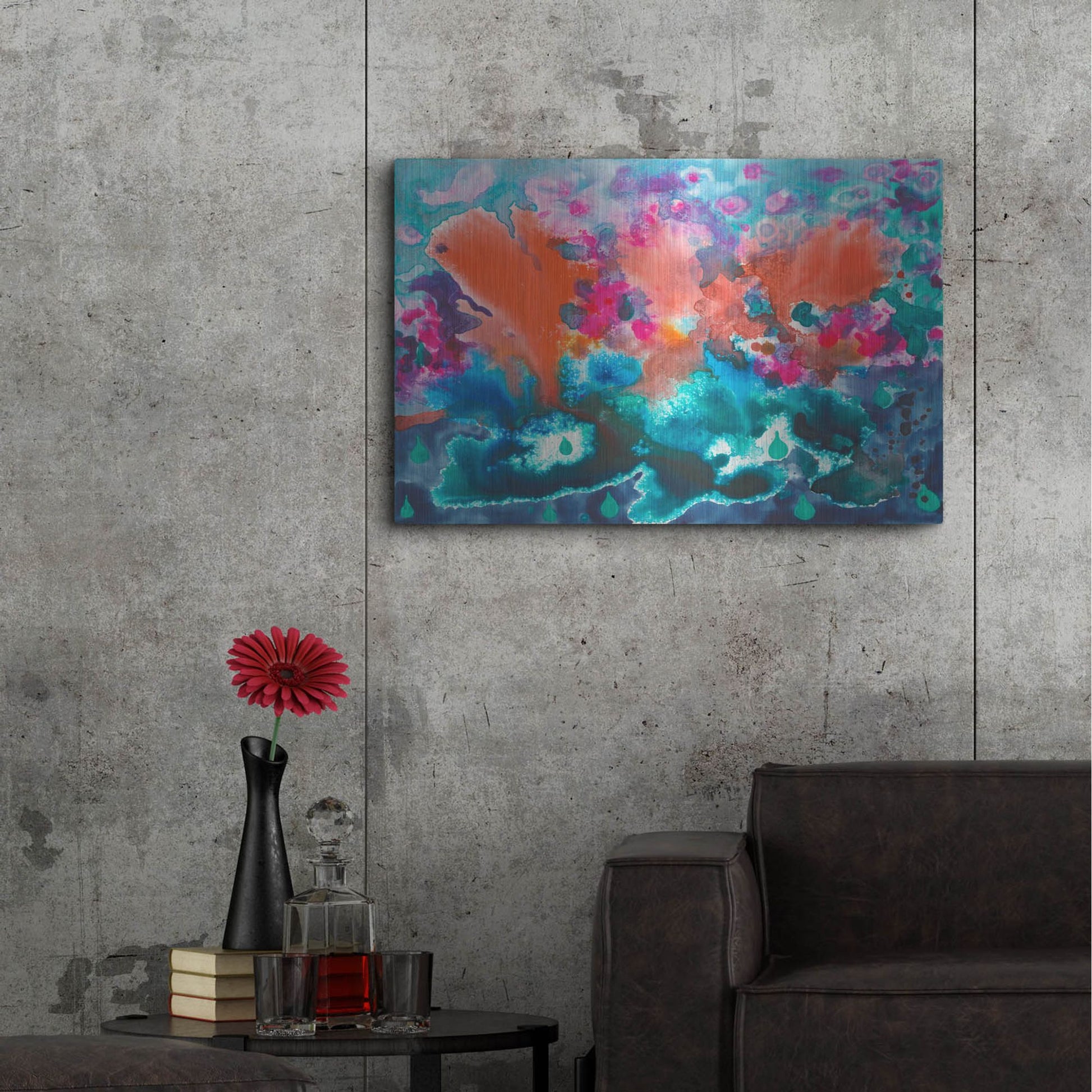 Luxe Metal Art 'Tropical Storm' by Carissa Luminess, Metal Wall Art,36x24