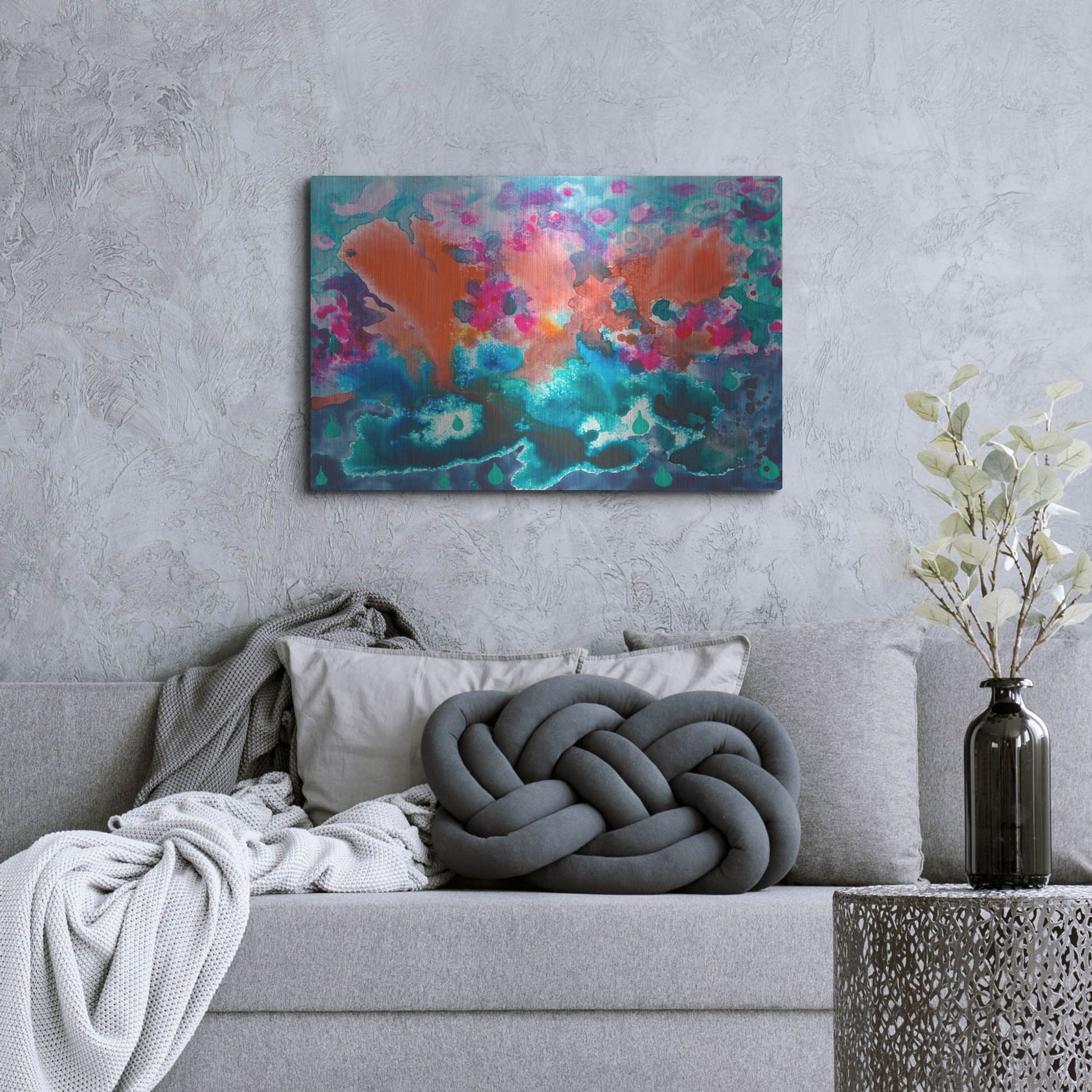 Luxe Metal Art 'Tropical Storm' by Carissa Luminess, Metal Wall Art,36x24