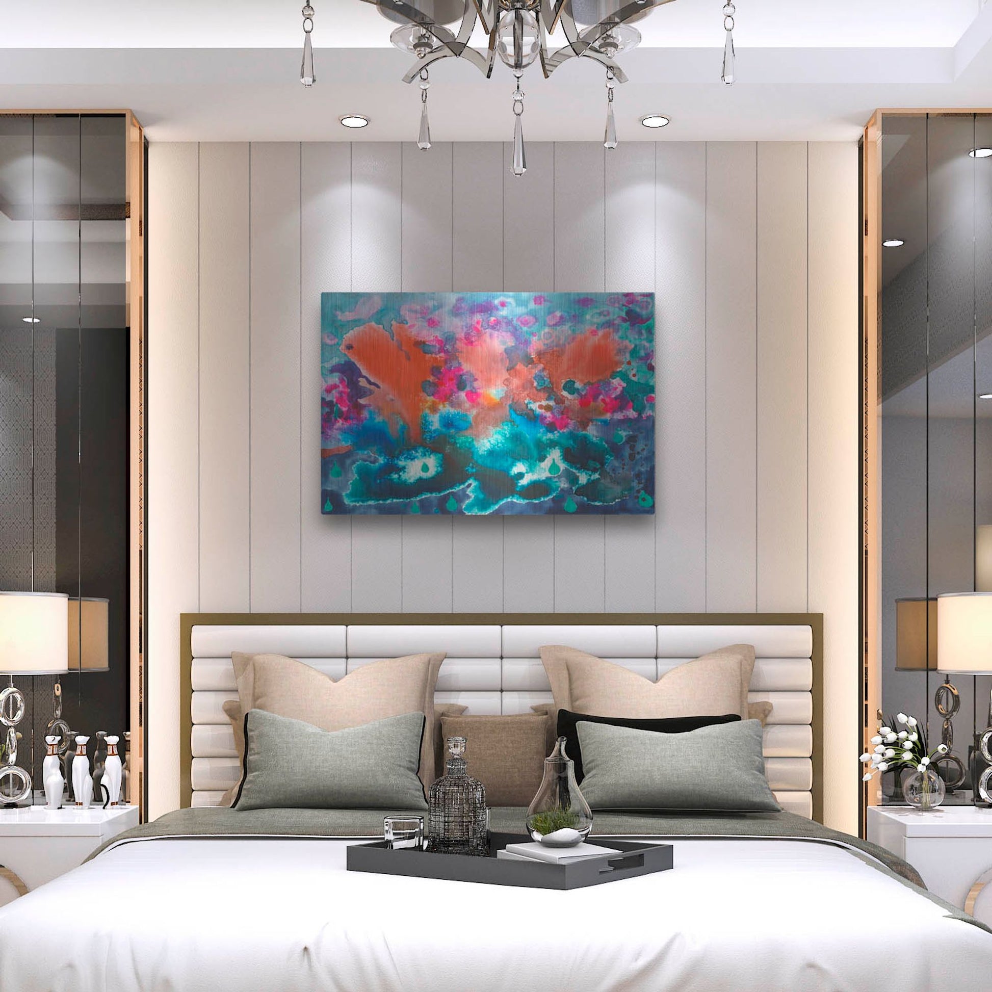 Luxe Metal Art 'Tropical Storm' by Carissa Luminess, Metal Wall Art,36x24