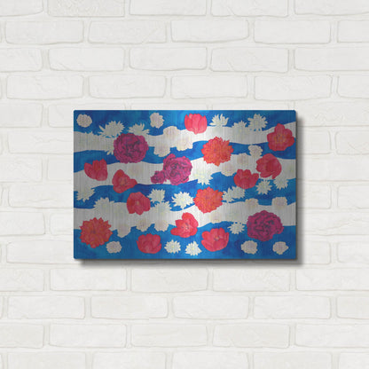 Luxe Metal Art 'Patriotic Floral' by Carissa Luminess, Metal Wall Art,24x16