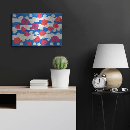 Luxe Metal Art 'Patriotic Floral' by Carissa Luminess, Metal Wall Art,24x16