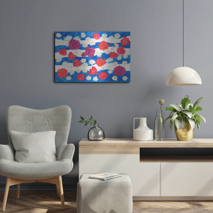 Luxe Metal Art 'Patriotic Floral' by Carissa Luminess, Metal Wall Art,24x16