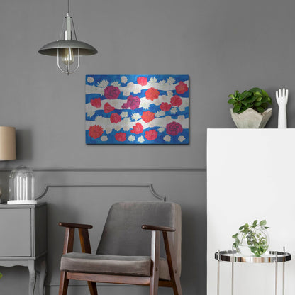 Luxe Metal Art 'Patriotic Floral' by Carissa Luminess, Metal Wall Art,24x16