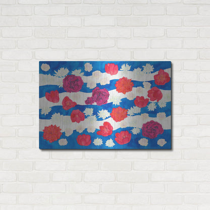 Luxe Metal Art 'Patriotic Floral' by Carissa Luminess, Metal Wall Art,36x24