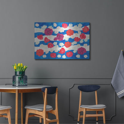 Luxe Metal Art 'Patriotic Floral' by Carissa Luminess, Metal Wall Art,36x24