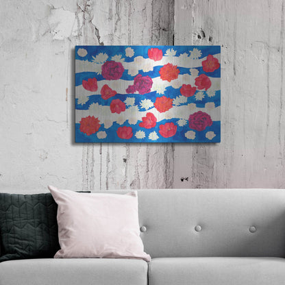 Luxe Metal Art 'Patriotic Floral' by Carissa Luminess, Metal Wall Art,36x24
