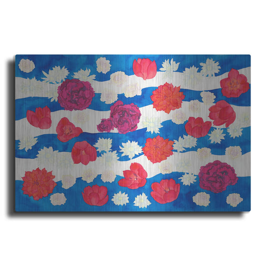 Luxe Metal Art 'Patriotic Floral' by Carissa Luminess, Metal Wall Art