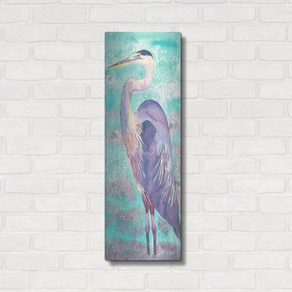 Luxe Metal Art 'Great Blue Heron' by Carissa Luminess, Metal Wall Art,12x36