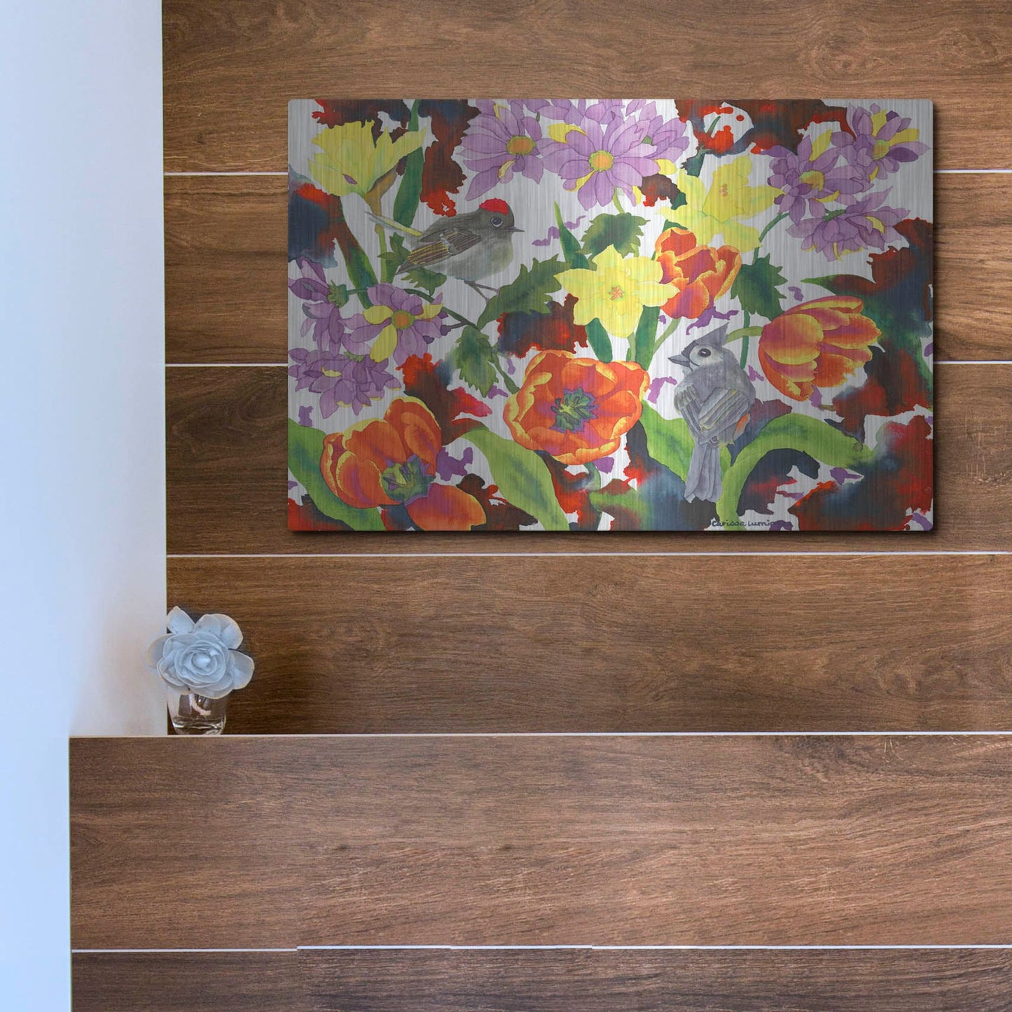 Luxe Metal Art 'Imbolic' by Carissa Luminess, Metal Wall Art,16x12