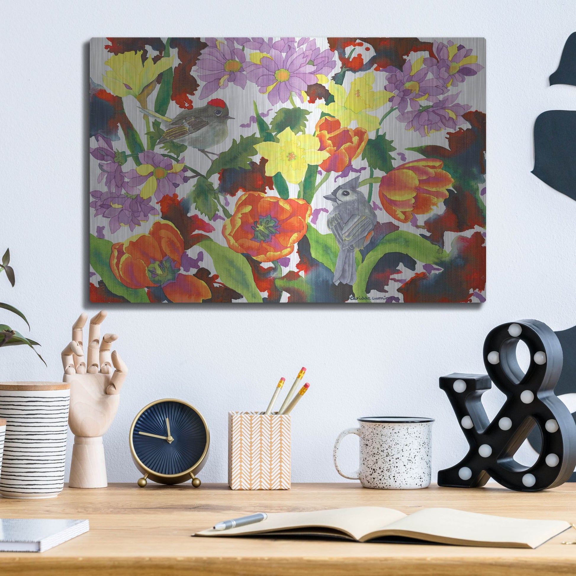 Luxe Metal Art 'Imbolic' by Carissa Luminess, Metal Wall Art,16x12