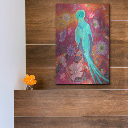 Luxe Metal Art 'Quetzecal' by Carissa Luminess, Metal Wall Art,12x16