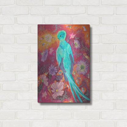 Luxe Metal Art 'Quetzecal' by Carissa Luminess, Metal Wall Art,16x24