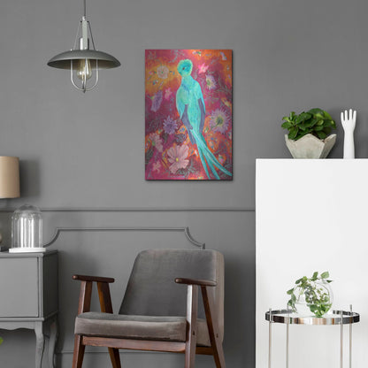 Luxe Metal Art 'Quetzecal' by Carissa Luminess, Metal Wall Art,16x24