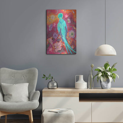 Luxe Metal Art 'Quetzecal' by Carissa Luminess, Metal Wall Art,16x24