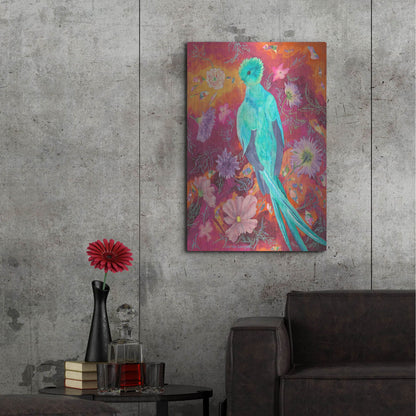 Luxe Metal Art 'Quetzecal' by Carissa Luminess, Metal Wall Art,24x36