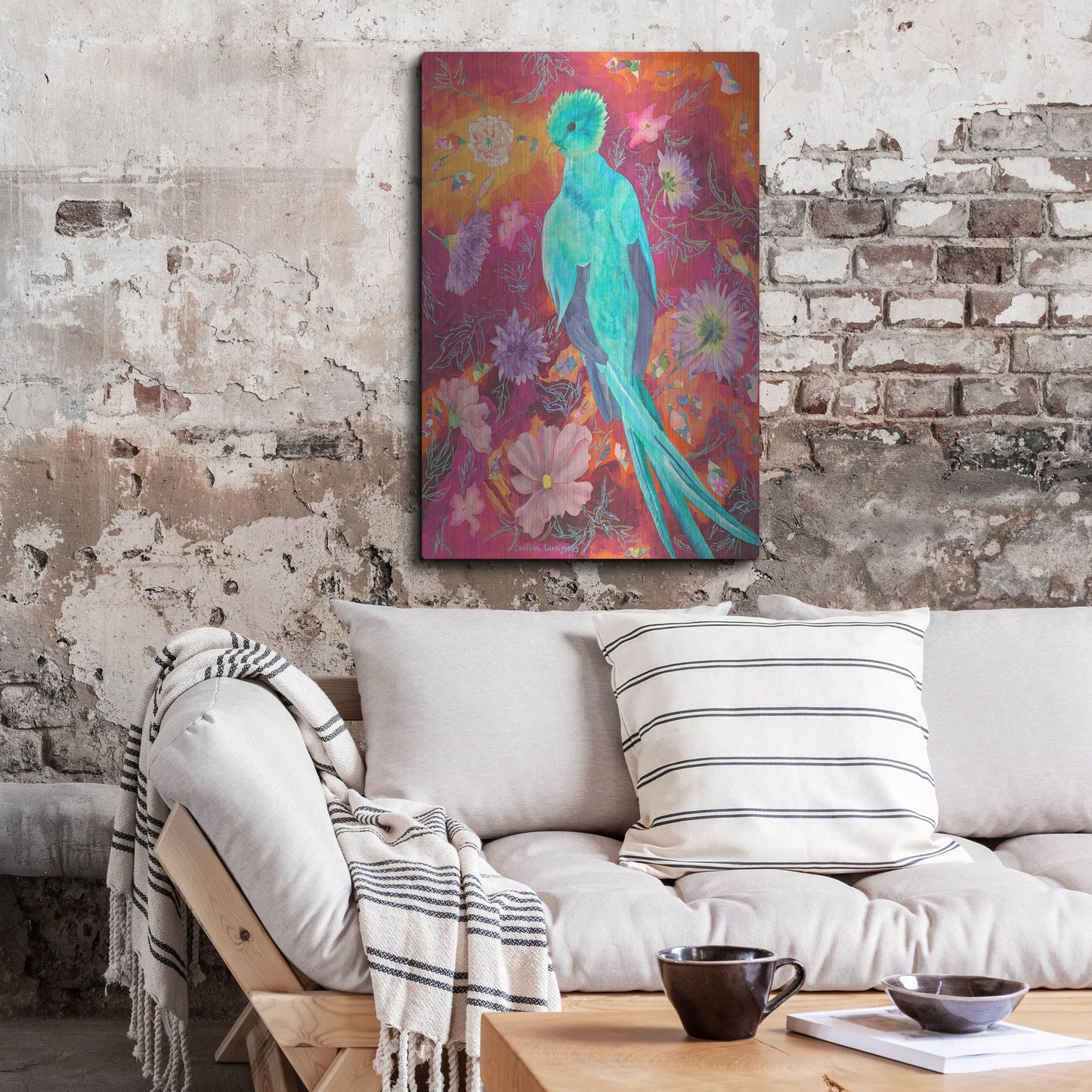 Luxe Metal Art 'Quetzecal' by Carissa Luminess, Metal Wall Art,24x36