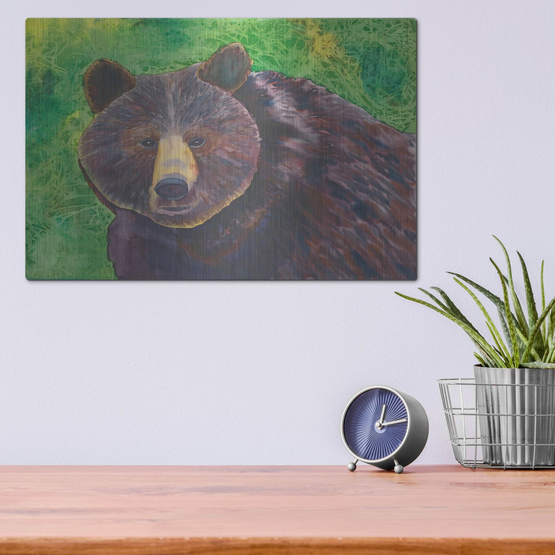 Luxe Metal Art 'Bear' by Carissa Luminess, Metal Wall Art,16x12