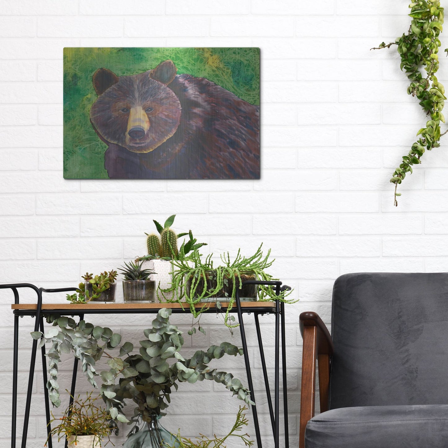 Luxe Metal Art 'Bear' by Carissa Luminess, Metal Wall Art,16x12