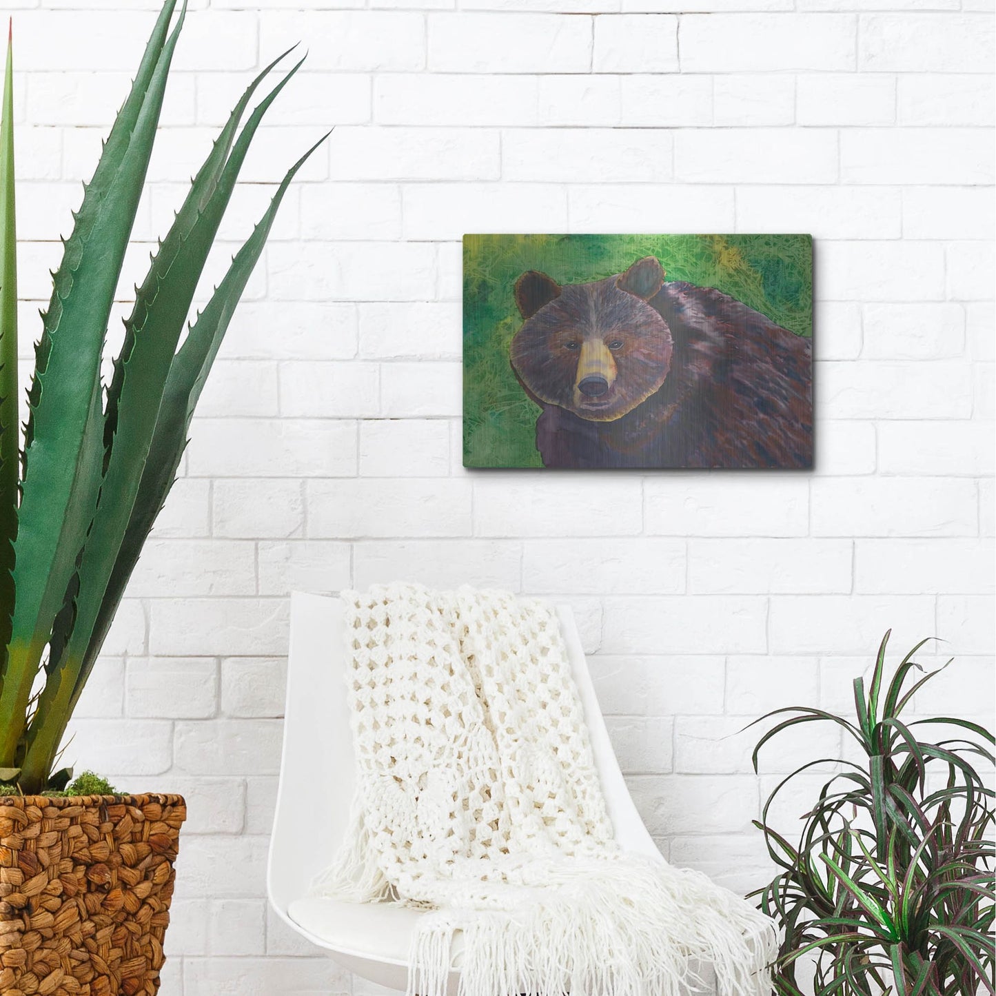 Luxe Metal Art 'Bear' by Carissa Luminess, Metal Wall Art,16x12