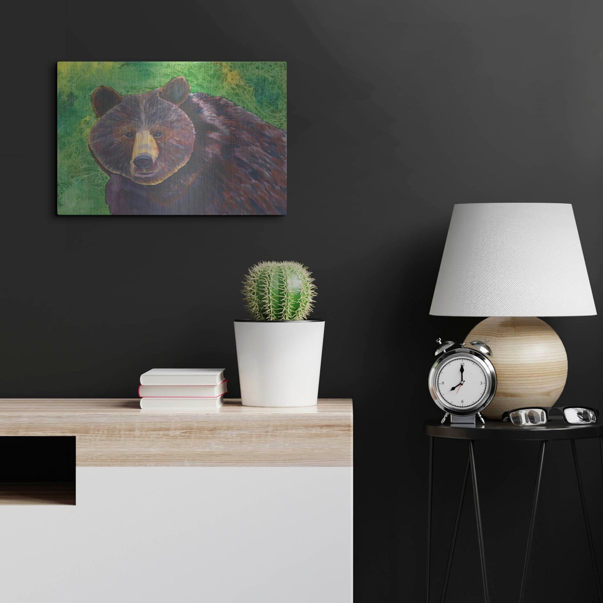 Luxe Metal Art 'Bear' by Carissa Luminess, Metal Wall Art,24x16