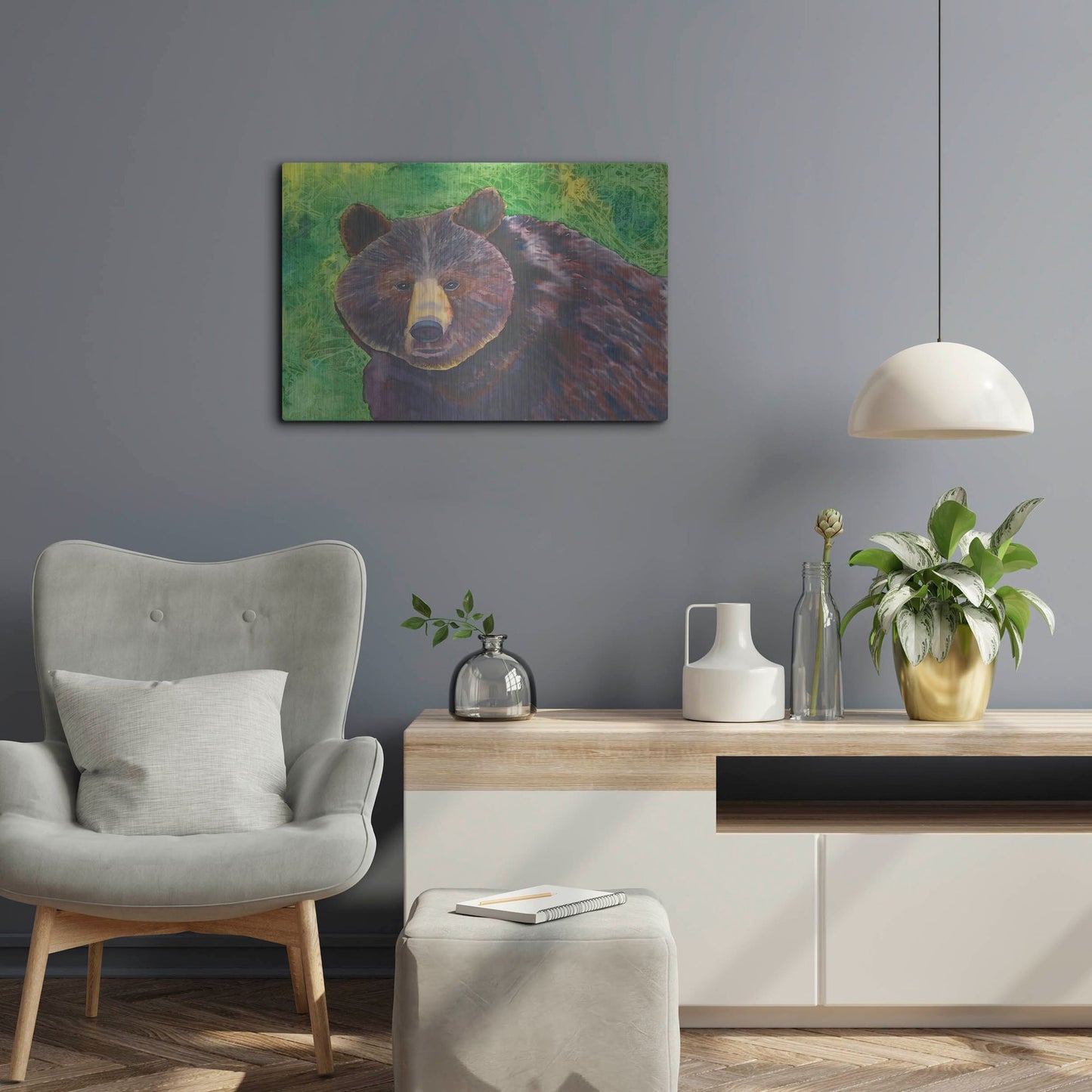 Luxe Metal Art 'Bear' by Carissa Luminess, Metal Wall Art,24x16