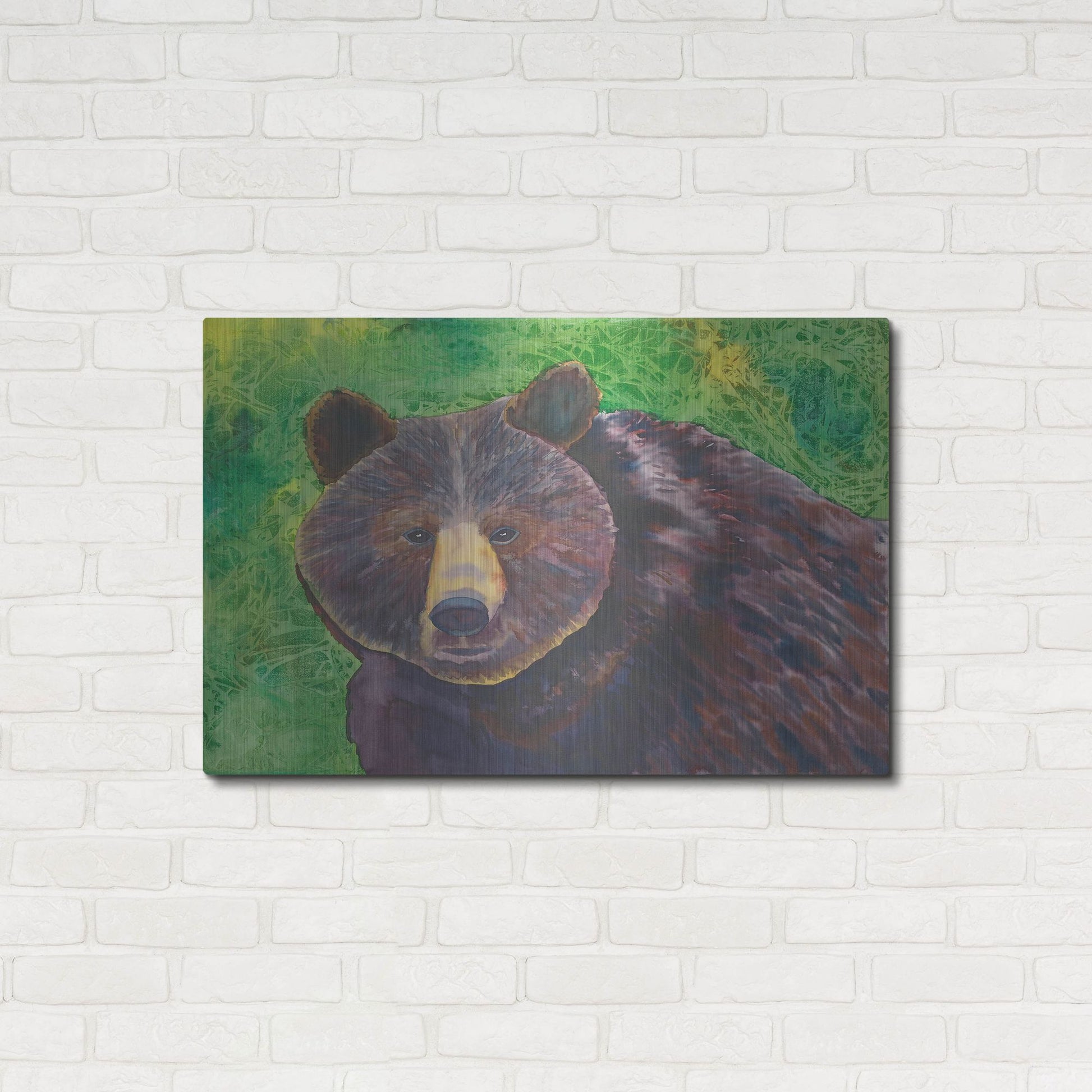 Luxe Metal Art 'Bear' by Carissa Luminess, Metal Wall Art,36x24