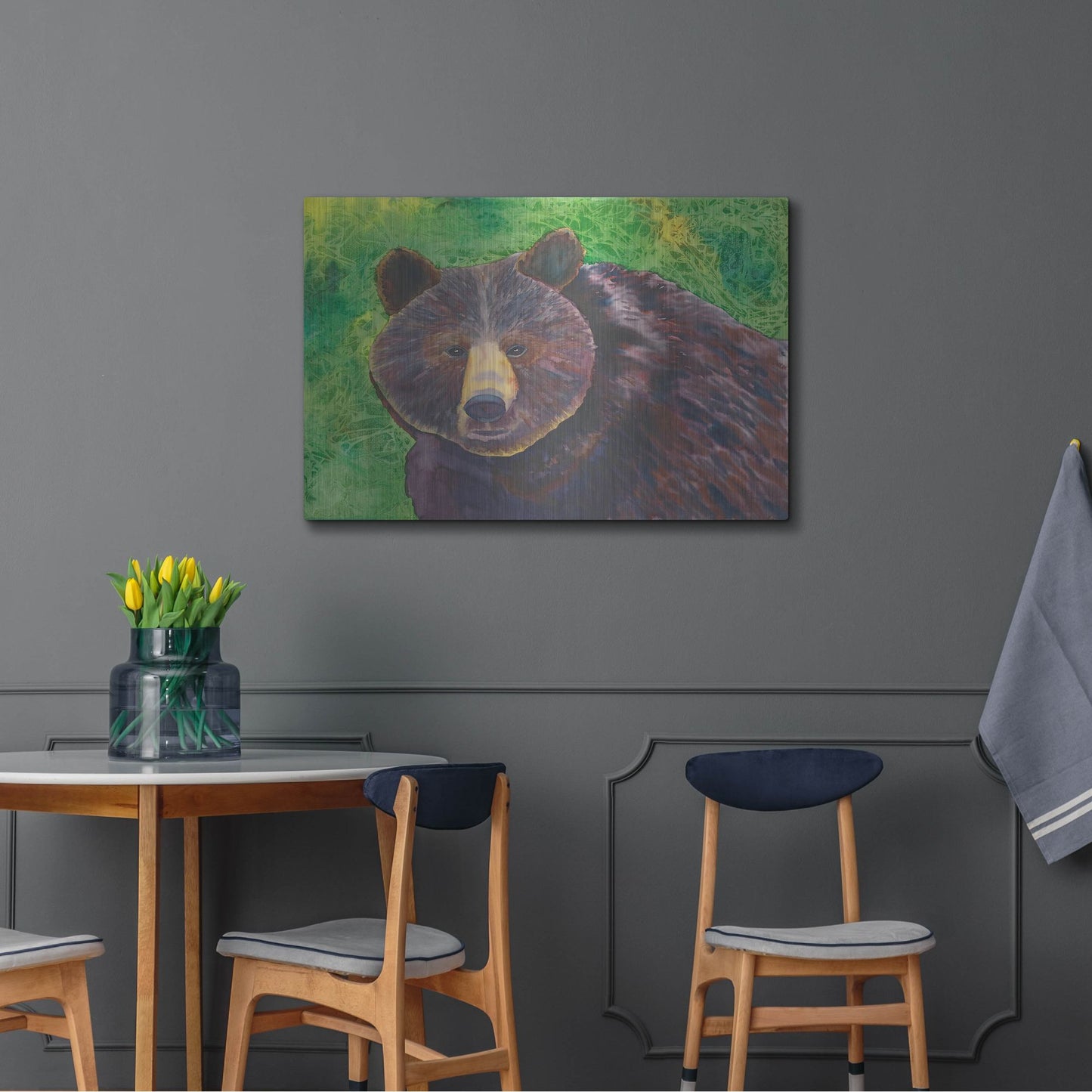 Luxe Metal Art 'Bear' by Carissa Luminess, Metal Wall Art,36x24