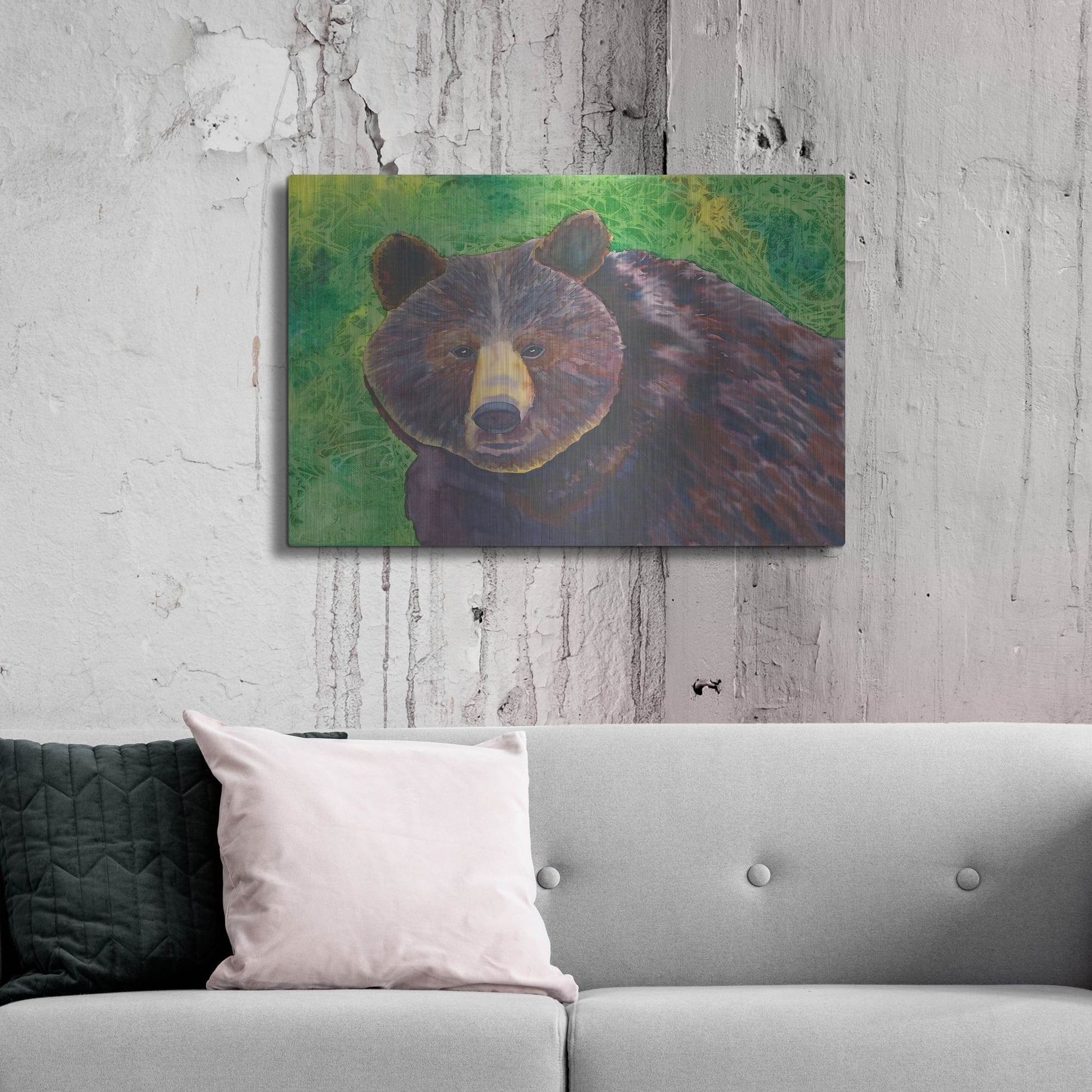 Luxe Metal Art 'Bear' by Carissa Luminess, Metal Wall Art,36x24
