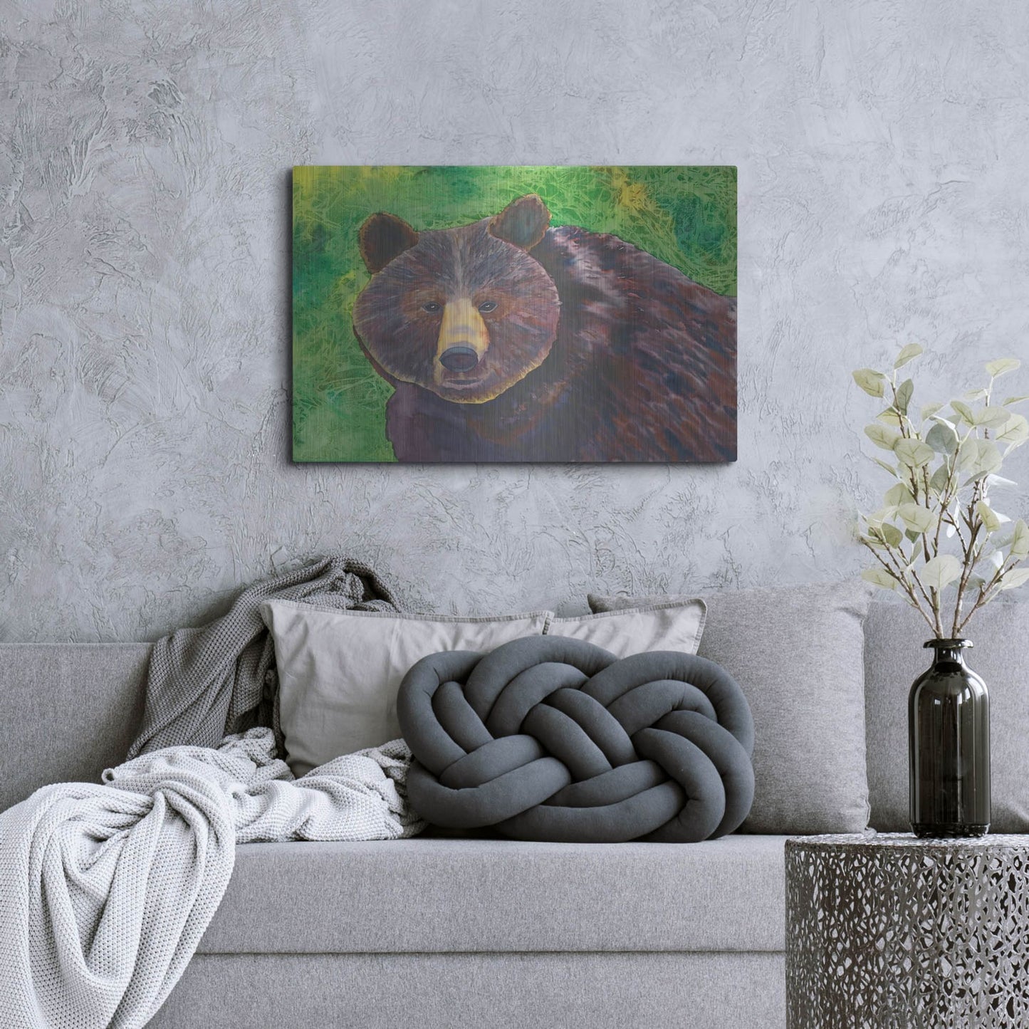 Luxe Metal Art 'Bear' by Carissa Luminess, Metal Wall Art,36x24