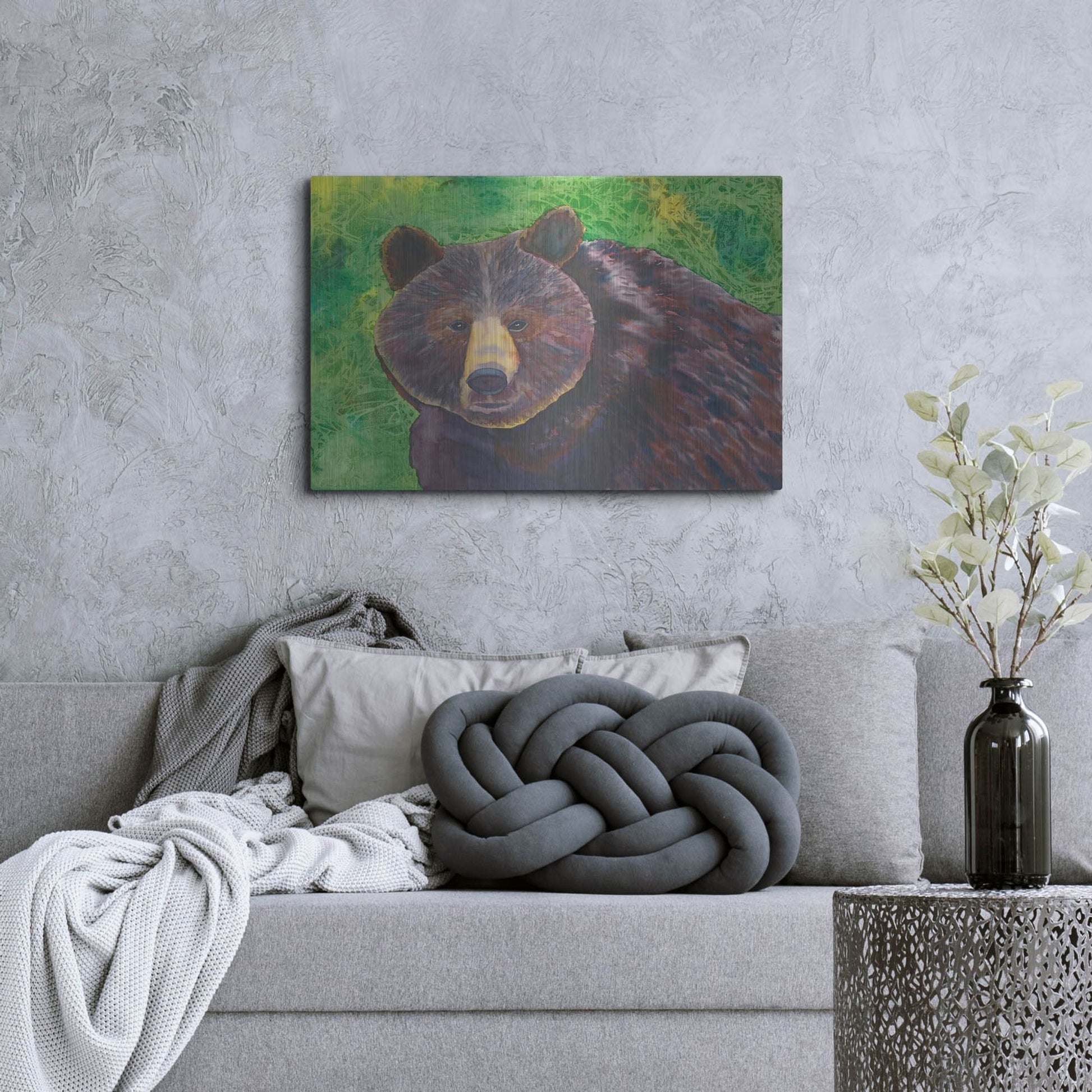 Luxe Metal Art 'Bear' by Carissa Luminess, Metal Wall Art,36x24