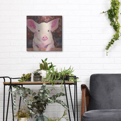 Luxe Metal Art 'Pig' by Carissa Luminess, Metal Wall Art,12x12