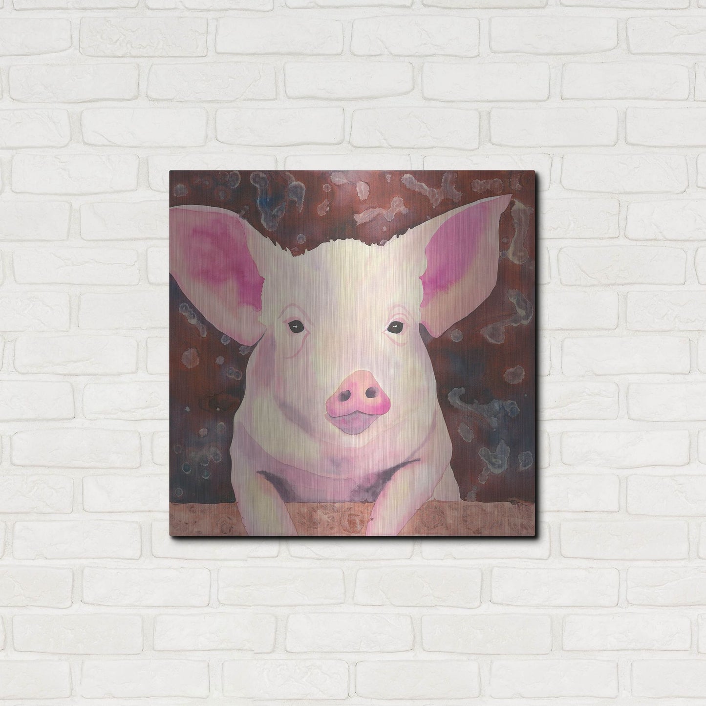 Luxe Metal Art 'Pig' by Carissa Luminess, Metal Wall Art,24x24