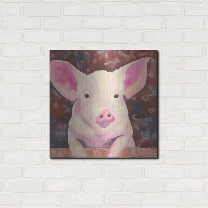 Luxe Metal Art 'Pig' by Carissa Luminess, Metal Wall Art,24x24